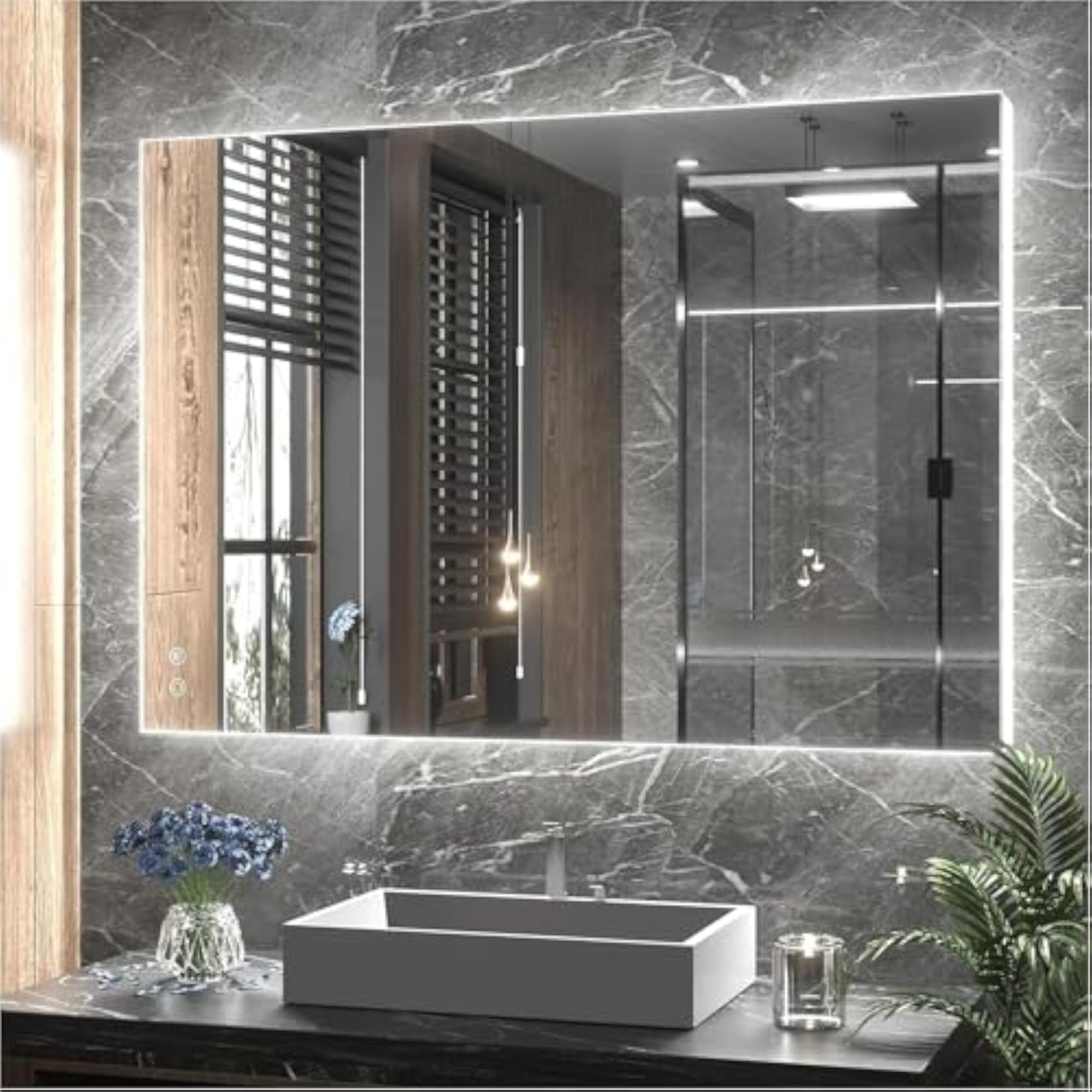 Backlit Bathroom Vanity Mirror with Light, Dimmable Design