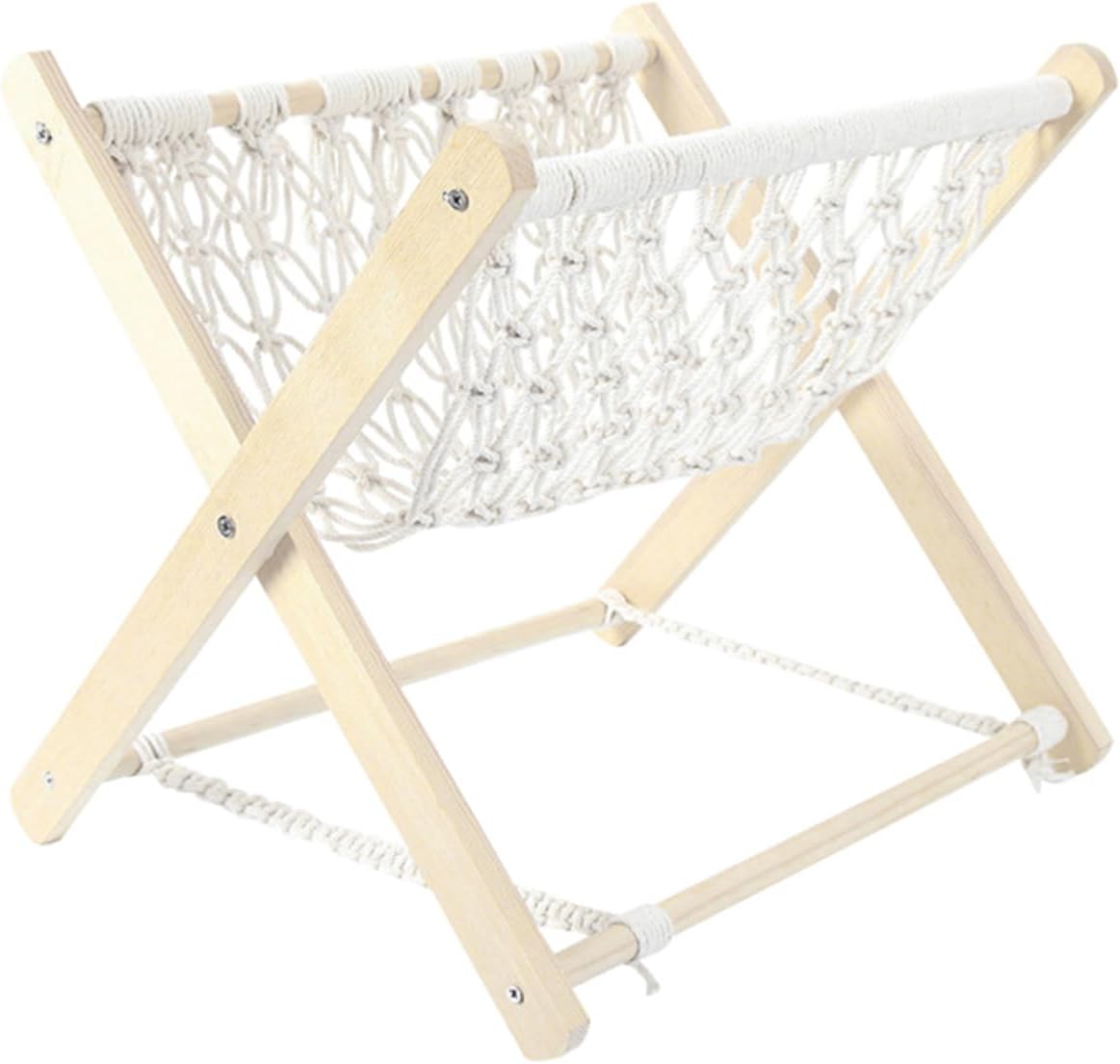 Unomor Nordic Rope Woven Magazine and Book Rack for Living Room Decor Creative Folding Storage for Home Art and Organization