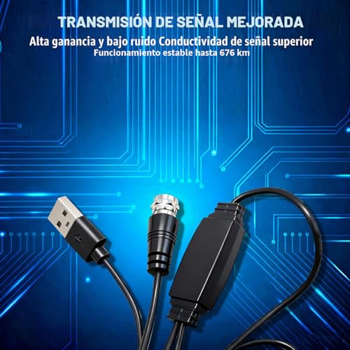 Miniatura 4 de Antena De Tv Interior Potente, 2025 Antena Interior Tnt, Cable Coaxial De 5 M, Recepción, Canales Locales Gratuitos De Larga Distancia, 500 Km, 360 Grados Sin Ángulo Muerto, Compatible Con 4k 1080p