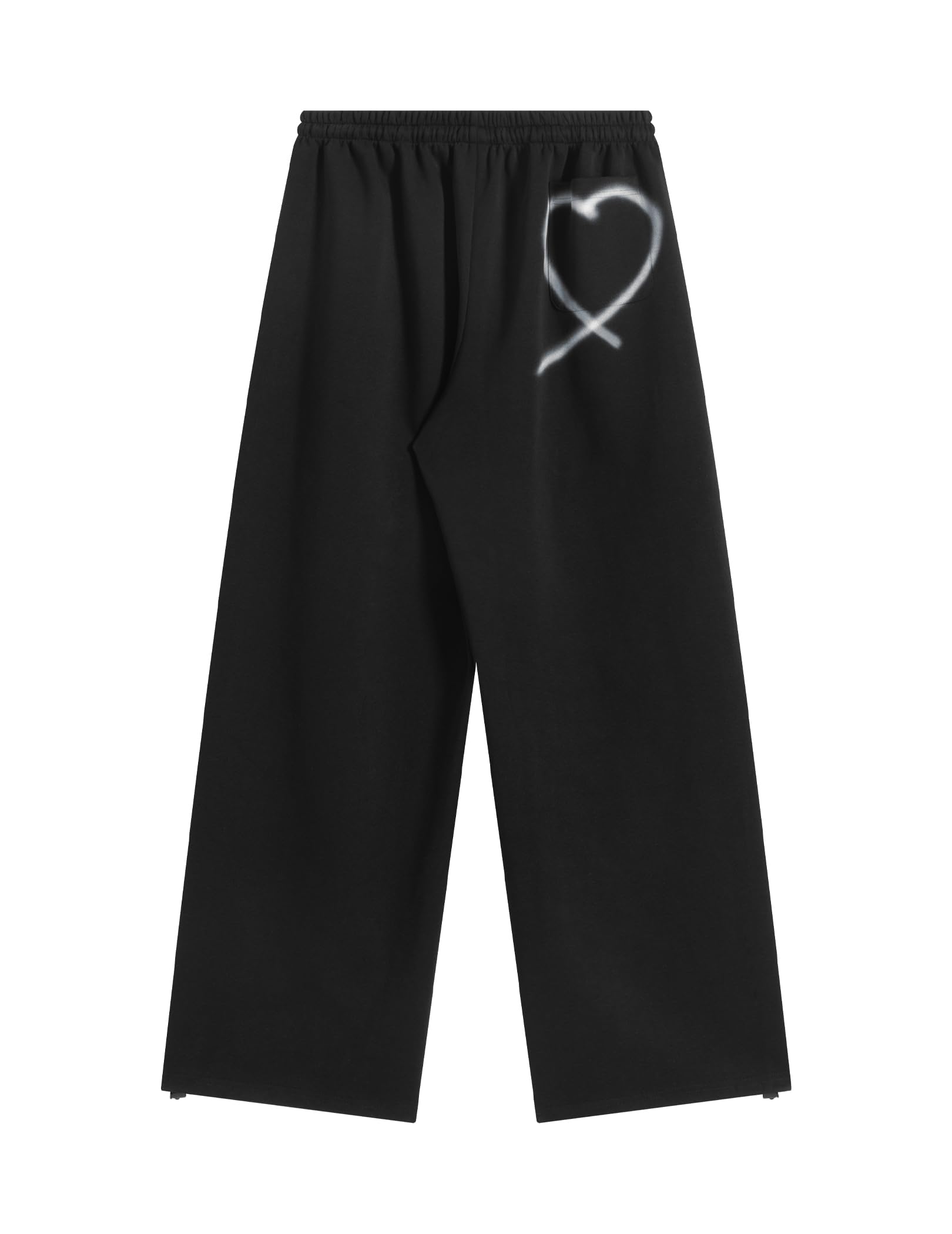 Aelfric Eden Pantalones de chándal holgados para mujer y hombre, diseño de corazón de graffiti, pantalones de algodón con cordón, pantalones deportivos grises con bolsillos