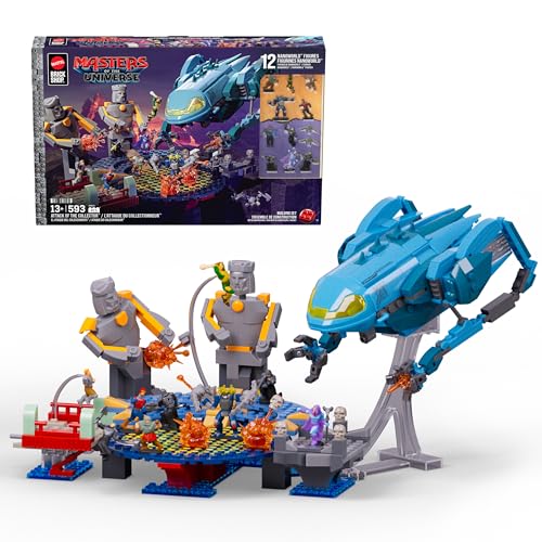 Mattel Brick Shop Masters of the Universe Bauset Attack of the Collector mit 593 Teilen und 12 Figuren für Erwachsene Sammler und Kinder ab 13 Jahren JMB30