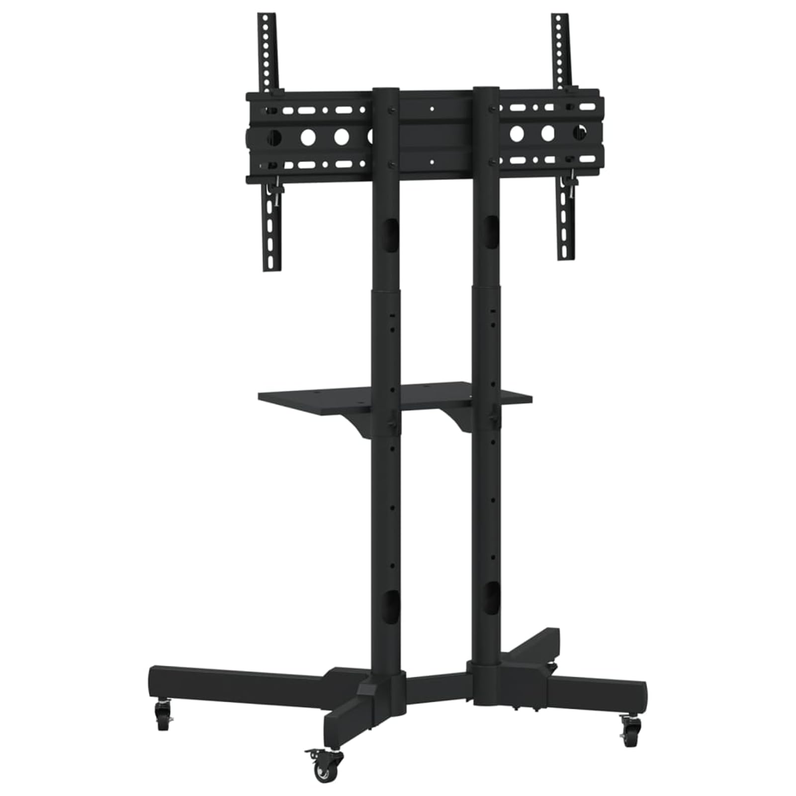 Tidyard Supporto TV su Ruote per Schermo 32-70 Pollici, Max VESA 600x400mm, 50kg, Nero Acciaio, Carrello TV Mobile con Inclinazione, per Ufficio Casa 379577