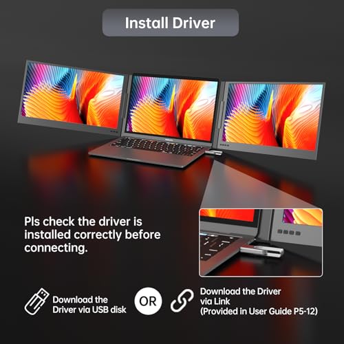 Image of MT-VIKI 15.6 inch Laptop Screen Extender, Potable Monitor for Laptop Only One USB-C Cable Connection, Compatiable with Win /Mac (M1~M5), FHD 1080P, 360 Rotation【Included Carrying Bag】