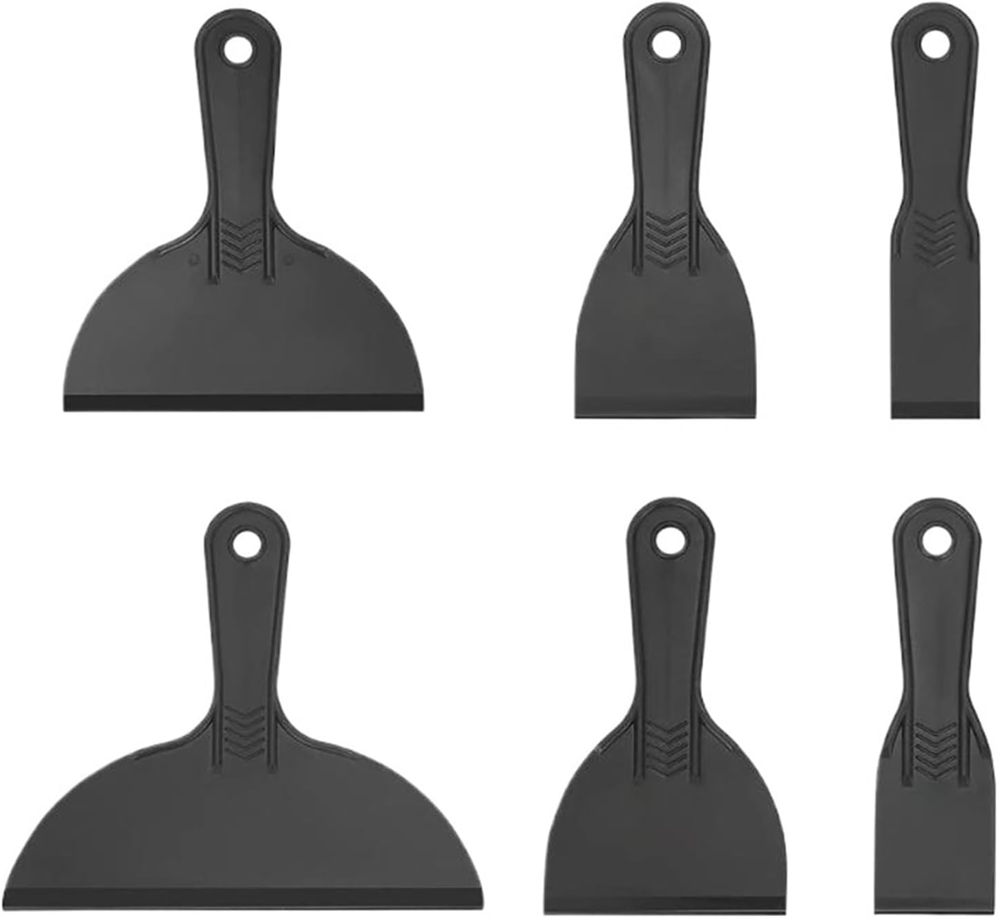 Plastic Putty Knife 2set 6pcs/set Plastic Scrapers Wall Spackle Putty Knife for Wallpaper Removal Plastering and Hole Filling