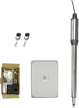 Automatic Sliding Gate Opener, Automatic (660lb) Single Swing Automatic Gate Opener Kit Suitable for Opening Gates/Gate Motor Solar Powered Optional Security System Kit for Sliding Gate(Kit b)