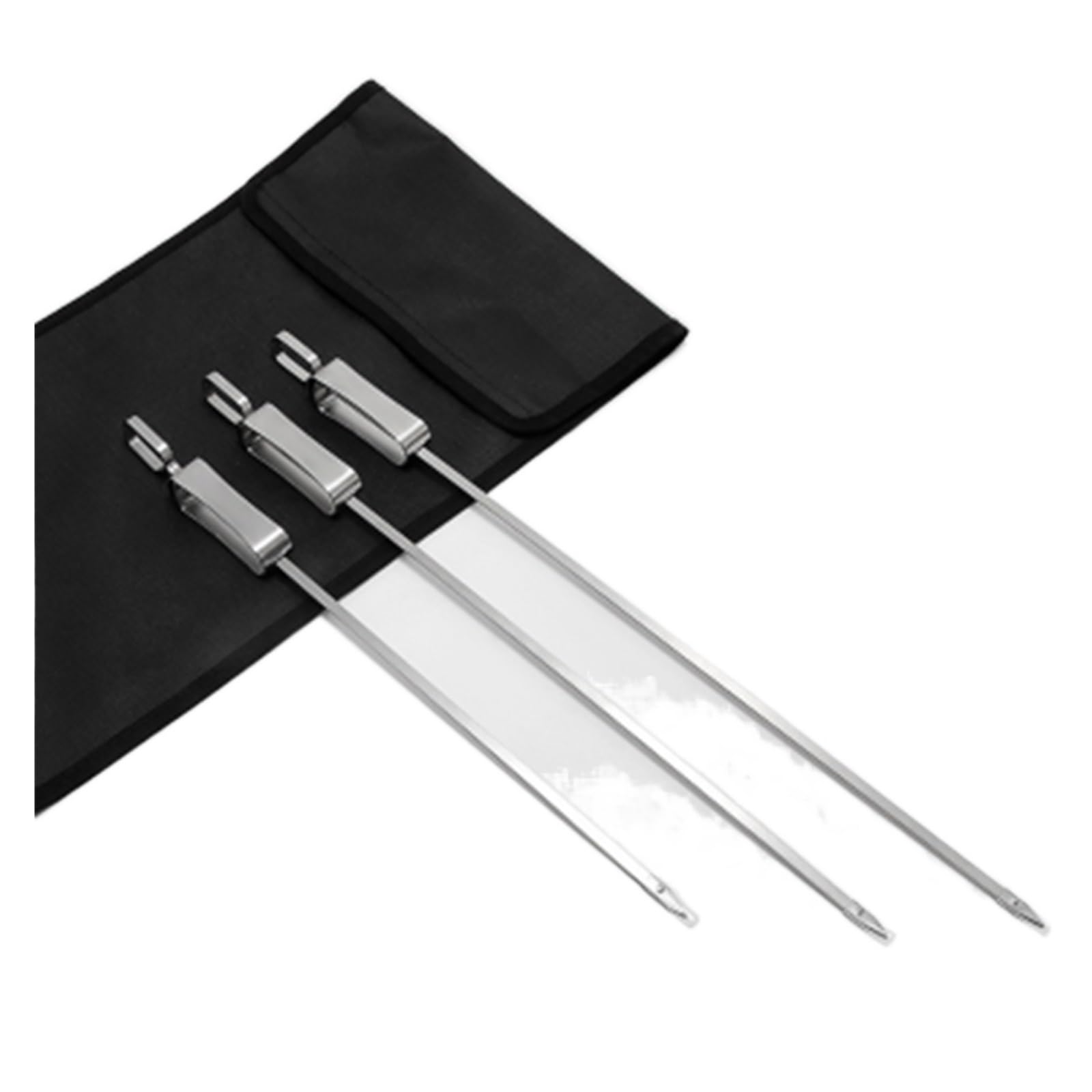 GTHTUHFD 10Pcs Kabob Skewers With Storage Bag, Stainless Steel Grilling Skewers, Push Bar Skewer Stick, Reuse For Meat Shrimp Chicken,size_name-35cm