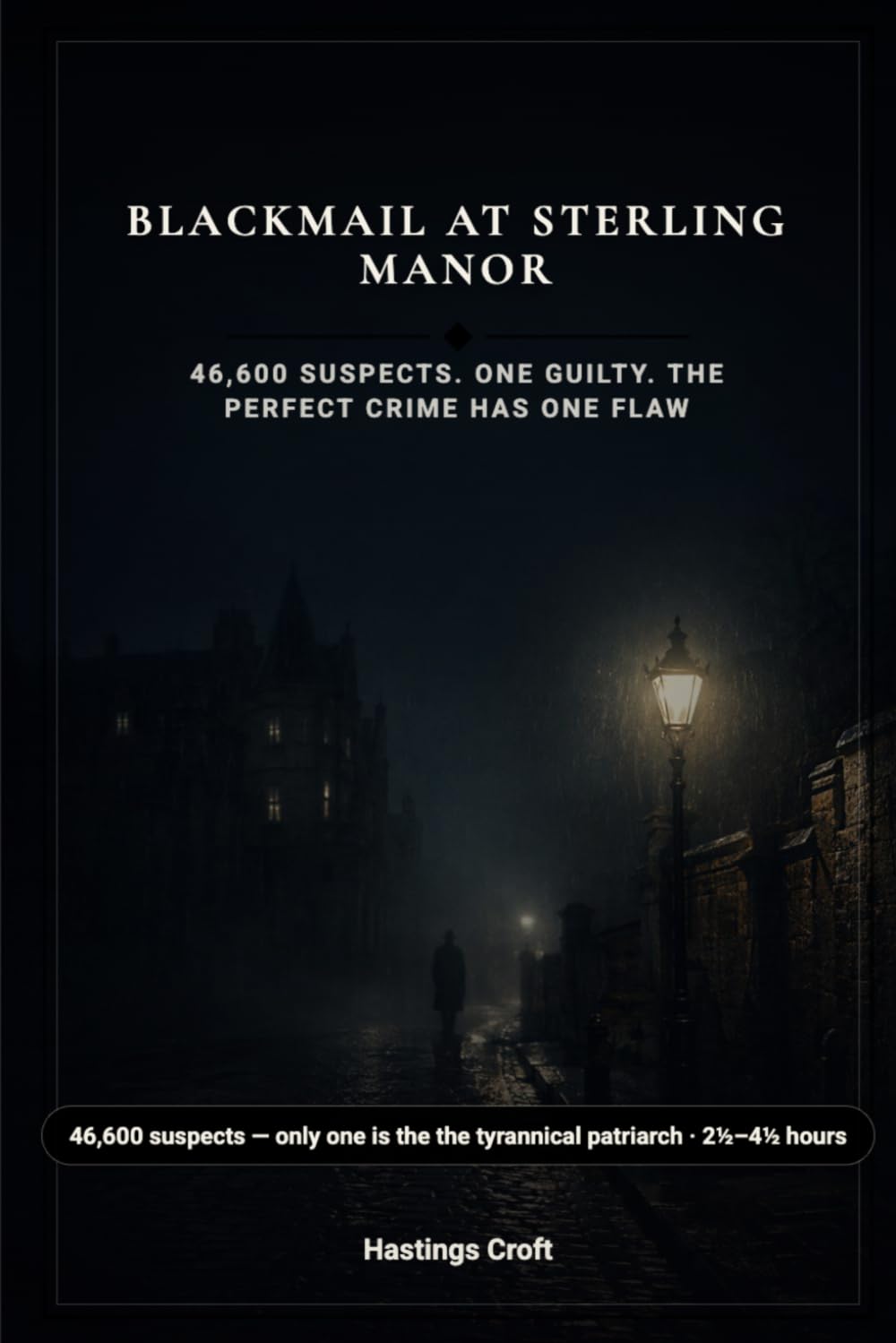 Blackmail at Sterling Manor-A Murder Mystery Logic Puzzle for Adults: 46,600 suspects. One guilty. The perfect crime has one flaw