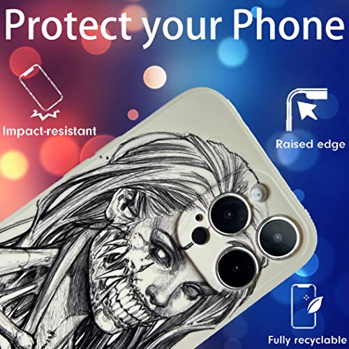 Shegazzi Compatible With Iphone 14 Pro Max Case, Halloween Skull Stylish Phone Case For Apple Iphone 14 Pro Max, Slim Tpu Liquid Silicone Phone Case Full Body Protective Cover Shockproof Anti-Scratch #TOP5