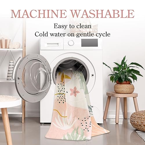 Lahome Pink Washable Living Room Area Rug - 3X5 Small Rugs For Bedroom Non-Slip Throw Soft Nursery Kids Room Low-Plie Boho Botanical Print Carpet For Kitchen Entryway Office Bath Laundry Dining Room thumb #6