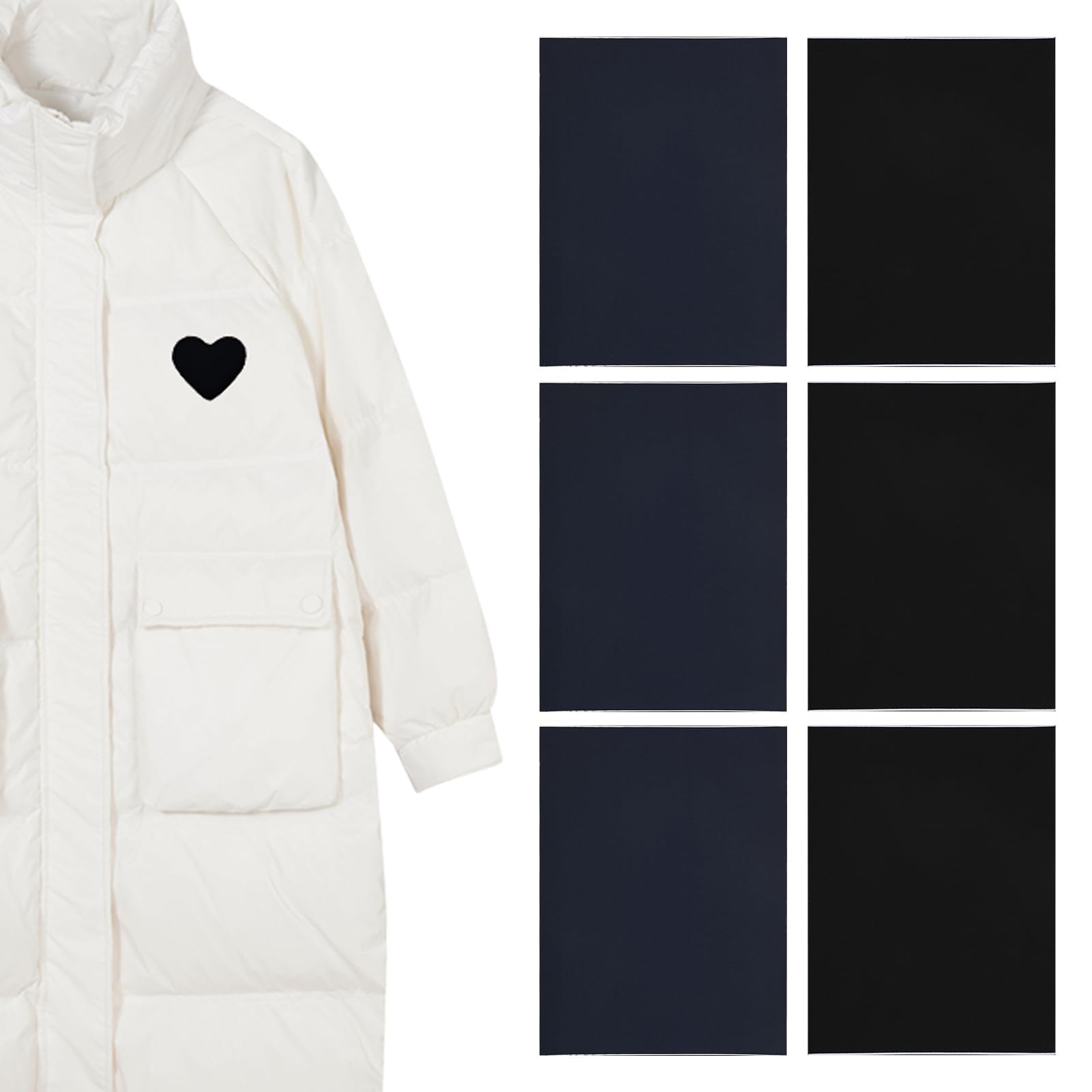 Toppa Termoadesiva 20x14.5 Cm Nero | Per Riparare Pantaloni, Piumini, Borse | Nylon Autoadesivo Lavabile - Foto 5