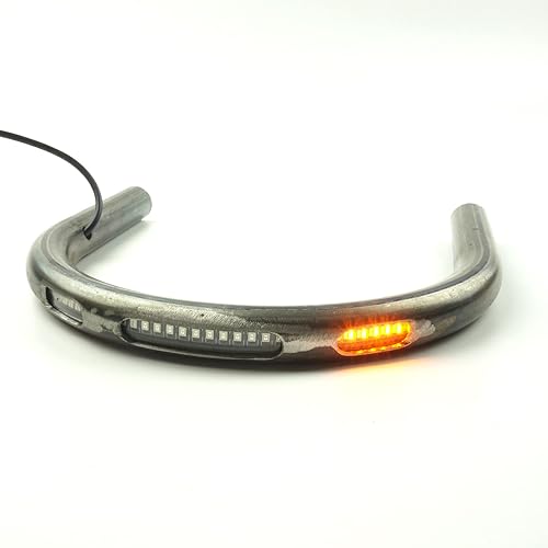 Miniatura 5 de TADAFA Aro retro para asiento trasero de motocicleta Cafe Racer con tira LED, luz trasera de freno individual (bucle plano de 9.055in)