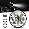 LX-LIGHT Newest Silver 5.75 Inch LED Headlight + 4.5 Inch LED Fog Lights