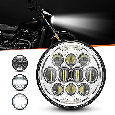 LX-LIGHT Newest Silver 5.75 Inch LED Headlight + 4.5 Inch LED Fog Lights