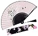 Amajiji 8.27" Beautiful Hand-Crafted Chinese Japanese Hand held Folding Fan with First-Class Bamboo Spins and Traditonal Silk Fabrics HBSY (002)