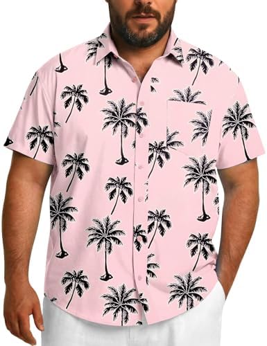 COOFANDY Big and Tall Men's Hawaiian Shirts Short Sleeve Tropical...