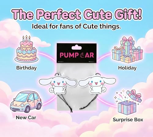 Image of PumpCar 2 pieces cute double-sided hanging cartoon cherry-scented funny car air freshener Cool hanging for rearview mirror Car Interior Accessories Gifts