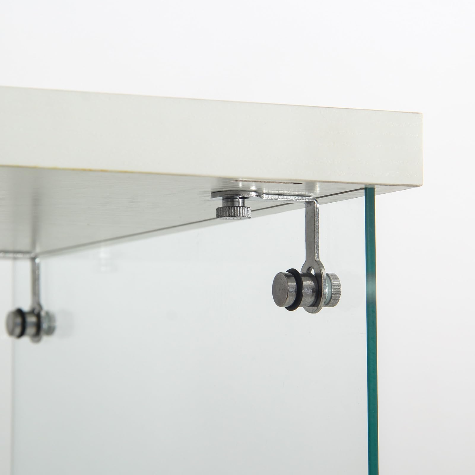 Vitrina de Cristal, Vitrina expositora, Armario de colección Moderno de 3 Capas con Puerta, Mueble Vitrina de Cristal con LED, para Dormitorio, Sala de Estar, 42 x 36 x 125 cm, Blanco