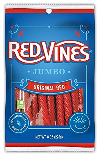 Red Vines Jumbo Licorice, Original Red Flavor, 8Oz Bags (12 Pack), Soft & Chewy Candy Twists #TOP17