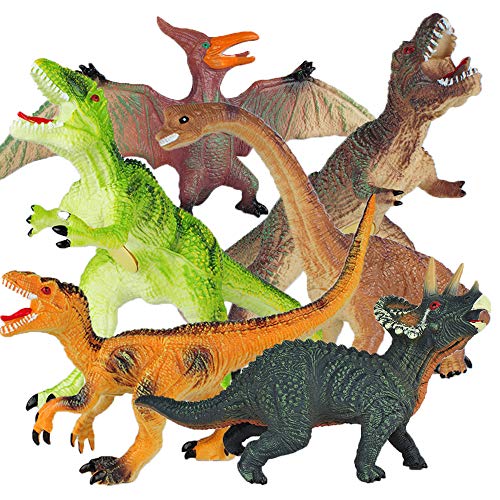 E EAKSON 6 Piece Jumbo Dinosaur Toys for Kids 3-5, Large Soft Dinosaur Toys for Dinosaur Lovers, Dinosaur Toys for Boys Kids Toddler Ages 5-7 Years, Perfect Dinosaur Party Favors, Birthday Gifts