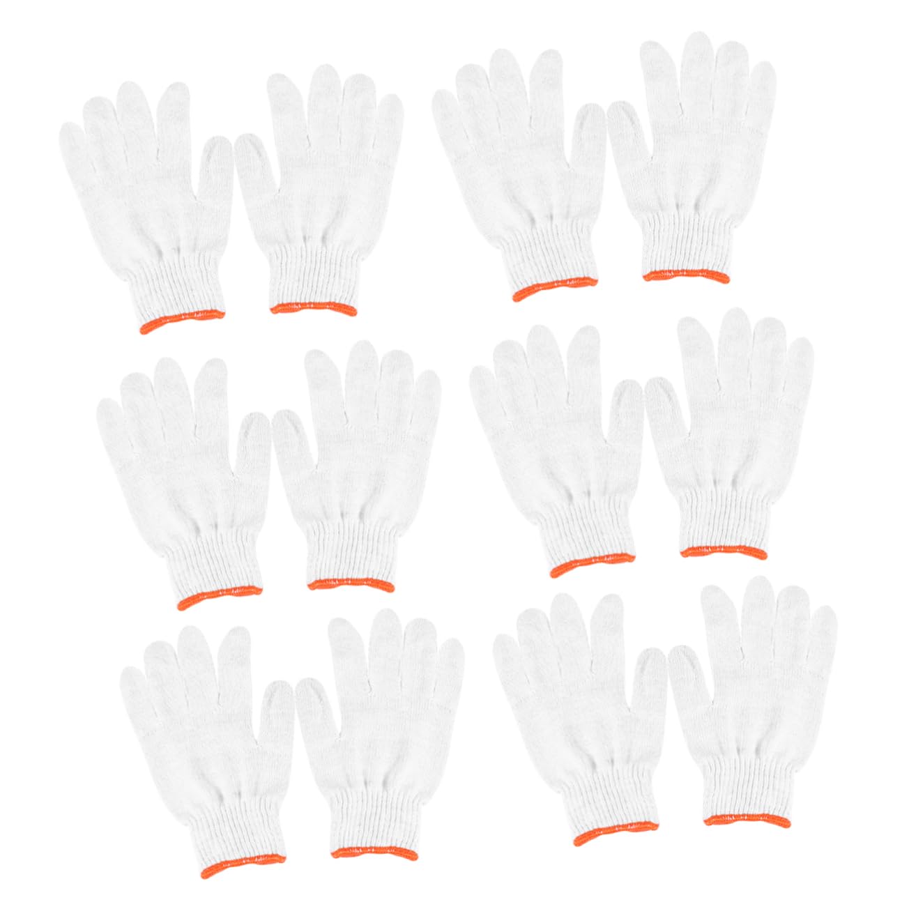 Moufles de Travail Antidérapants en Fil de Coton, Lot de 24 Paires