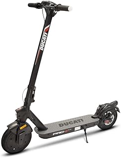 Ducati Pro-II Plus Electric Scooter with Integrated Turn Signals, Electric and Disc Brake, 350 W, 10 Inch Wheels, Black, 116 x 19 x 115 cm, 15.5 kg