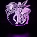 3D Unicorn Nightlight Optical Illusion Touch Lamp, 7 Color Change LED Projector Remote Night Light Baby Nursery Kid's Room Desk Table Decor Fairy Tale Birthday Party Gift Lighting Decoration