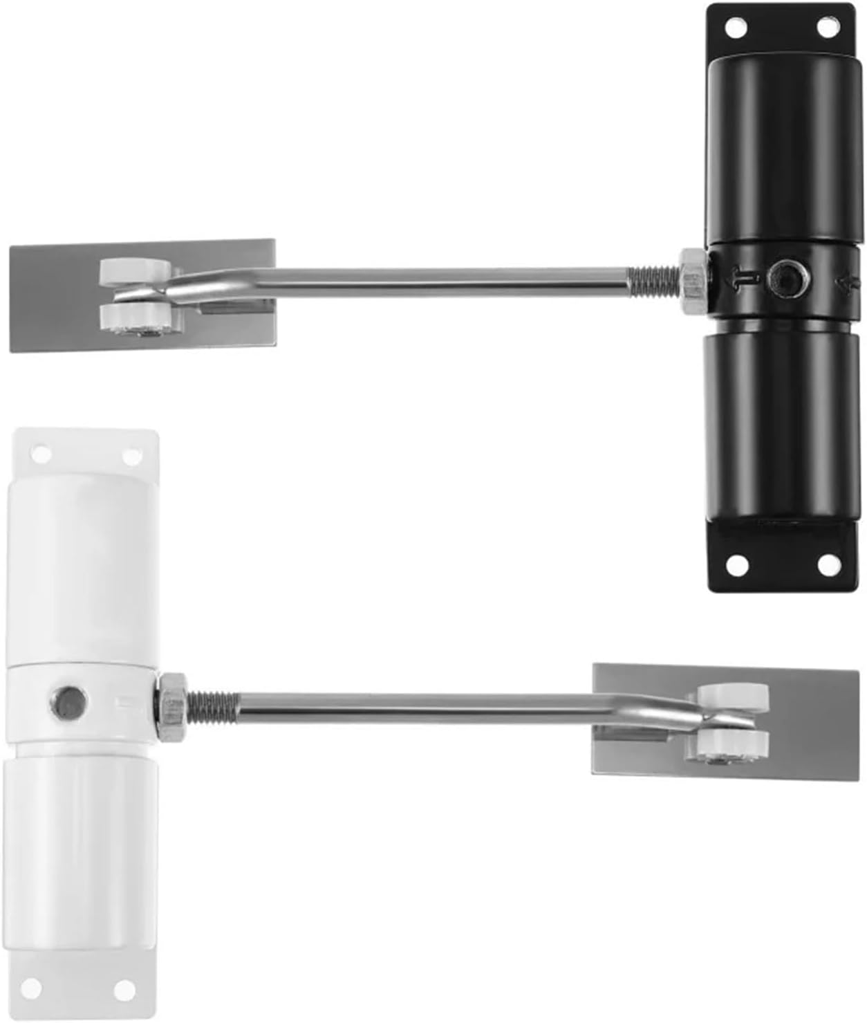 1PCS 30kg Adjustable Tension Door Closer Automatic Safety Spring Heavy Duty –Easy to Convert Hinged Doors to Self-Closing(Round-Black)