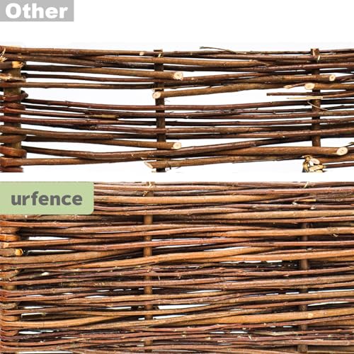UrFence 1 Stück Beeteinfassung Weide - 100x20 Weidengeflecht Zaunelemente zum Stecken - Rasenkante 20 cm Hoch - Beetbegrenzung Holz Steckzaun Weidenzaun Beetumrandung Gartenweg Flechtzaun Gartenzaun