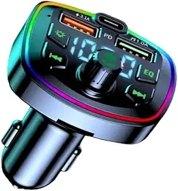 Carregador Transmissor Veicular Bluetooth 5.1 com Porta USB + TIPO-C