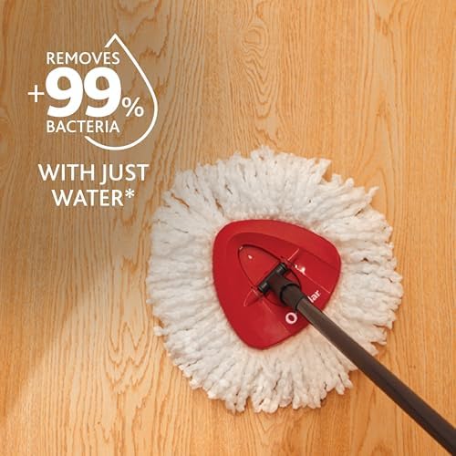 O-Cedar EasyWring Microfiber Spin Mop, Bucket Floor Cleaning System, Red, Gray, Standard — view 3