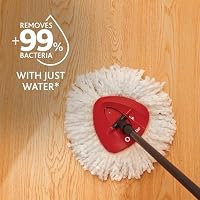 O-Cedar EasyWring Microfiber Spin Mop, Bucket Floor Cleaning System, Red, Gray, Standard — image 4