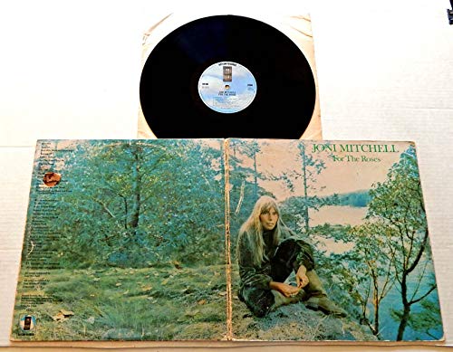Joni Mitchell For The Roses - Asylum Records 1972 - Used Vinyl LP Record - 1972 Pressing SD 5057 - Original Double Foldout Cover - Blue Cold Steel And Sweet Fire - Banquet - Let The Wind Carry Me