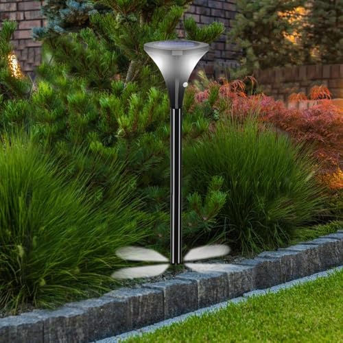 GIGALUMI GL-706 Solar Light PIR Spike Spotlight with 5.5V/1W Panel 3.7V/2000mAh Lithium Battery IP44 Night Security Lantern for Garden Pathway Patio Yard (Pack of 1)