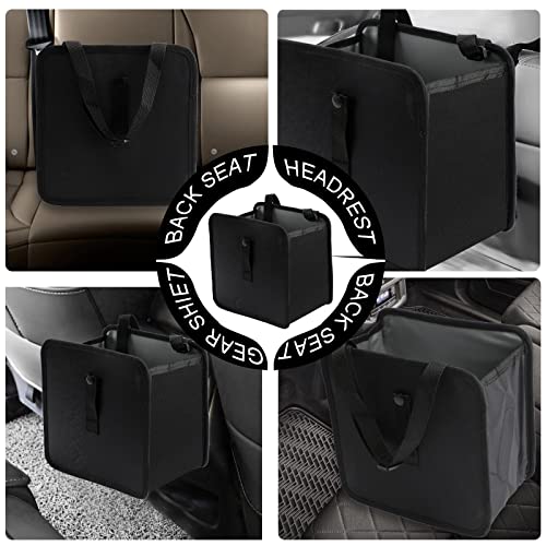 Image of Hanging Car Trash Bag, Leakproof Car Trash Bin Hanging Collapsible Portable Garbage Bag Organizer, Large Capacity Storage Bag for Vehicle (Black)