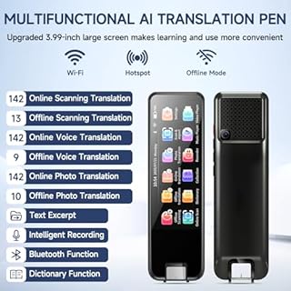 Translation Pen Reading Pen for Dyslexia Kids & Adults, Online/Offline Translator Pen Scanner, Photo/Voice/Text to Speech 142 Language Translator Device for Travel Business Learning
