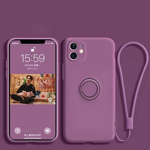 Funda magnética de silicona líquida para Samsung Galaxy S23 S20 FE S21 Plus S22 Ultra A73 A53 A52 A72 A71 A33 Funda de soporte, morado oscuro, A32 5G