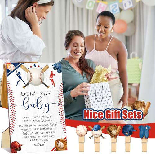 Image of Patelai 321 Pcs Baseball Baby Shower Games Set Don't Say Baby 5 Activities