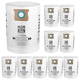 iSingo 10 Pack VF2005 Replacement Filter Bags 9066200, 90662 Type F + Type I Replacement for Shop Vac 10-14 Gallon Vacuum, Part #90662 & 90672
