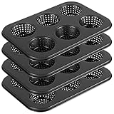 HEIYUET 4 Stück 6er Brötchen Backform Metall, Brötchenblech mit Löchern, Muffin Backform 6er...