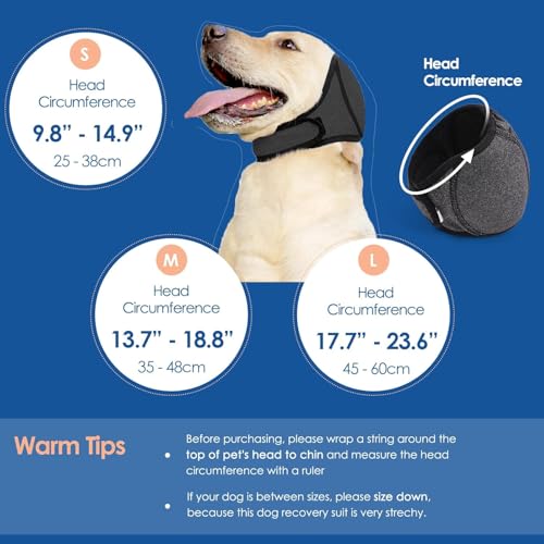 Hunde Ohrenschützer Mit Geräuschunterdrückung, zum Schutz vor Lärm, Beruhigung, Verstellbar Gehörschutz Für Hunde, Für Kleine Mittlere Und Große Hunderassen Und Katzen Winterpflege (1, Grau, S)
