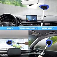 AUKEPO Extendable Car Windshield Cleaning Tool with Microfiber Pads, Blue — image 5