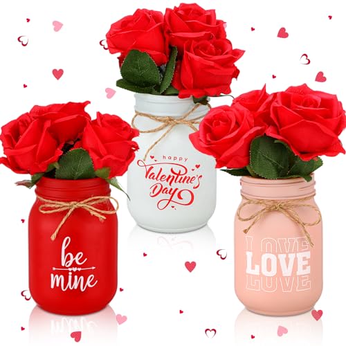 Ziliny 3 Set Valentines Centerpieces for Tables Valentines Day Table