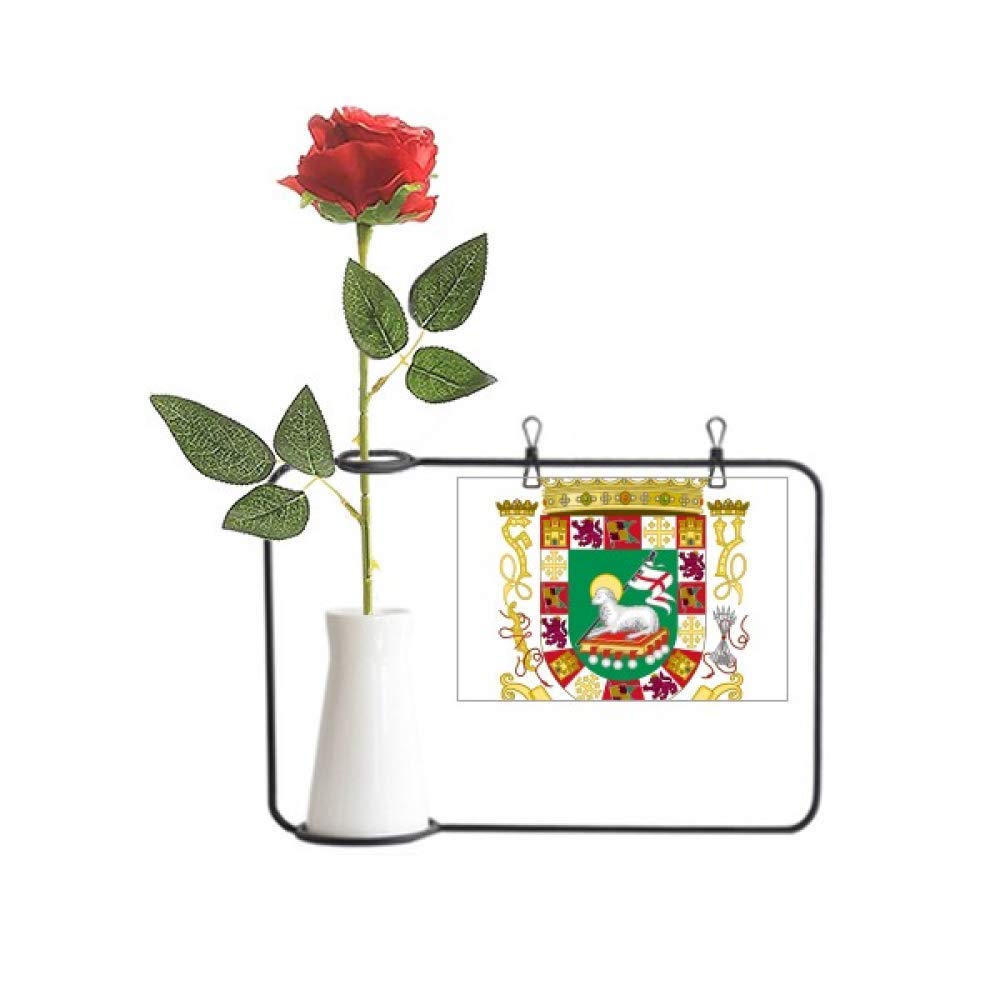 Roses artificielles Porto Rico emblème national sous vase bouteille décoration suspendue