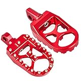 PUCKY CNC Wide Foot Pegs 360° Roating MX Chopper Bobber Style for harley Dyna Sportster Fatboy Iron 883,Red
