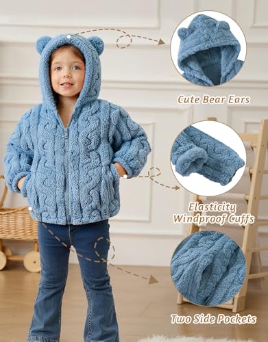Image of Toddler Fleece Jacket Girls Warm Coats Winter Outerwear 2-6 Years