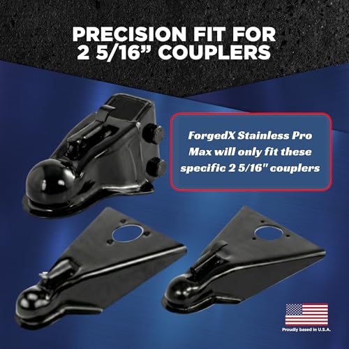 FORGEDX Trailer Lock Heavy Duty Anti Theft, Fits 2 5/16-Inch Couplers, Secures Safety Chains, for Trailers, RVs, and Boats, Stainless Shield Pro,Silver by FORGEDX - Image 8