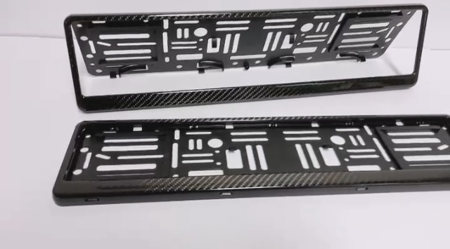 2 Portatarga In Fibra Di Carbonio 3D - Per Auto EU IT I, Nero, Misure 520x110 Mm, Antirumore E Antifurto - Foto 3