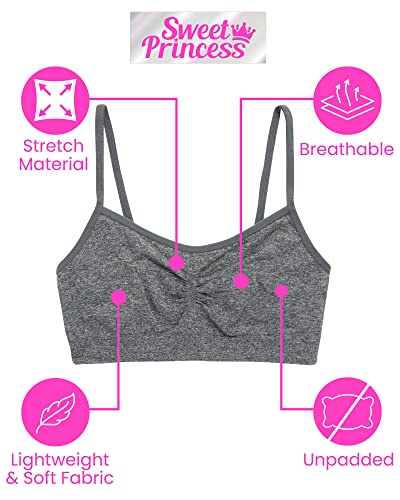 Sweet Princess Girls Nylon/Spandex Seamless Training Bra, Almond Dots, Small / 7-8 #TOP1