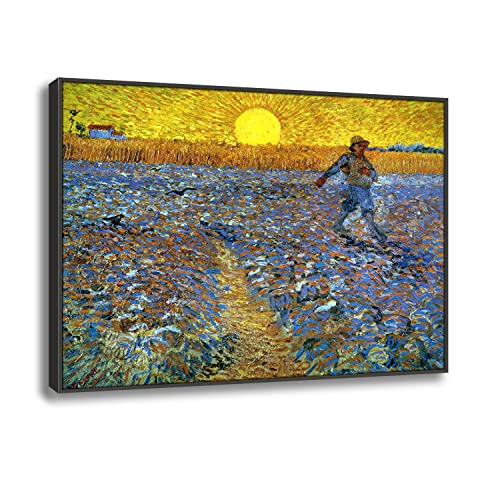 Tableau peinture à l'huile Van Gogh Le semeur, toile murale abstraite salon et bureau 30x36