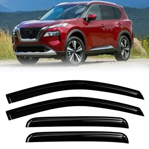 Fullux Window Rain Guards Compatible 2009-2013 Nissan Rogue 4PC Window Visors Vent Shade Deflector